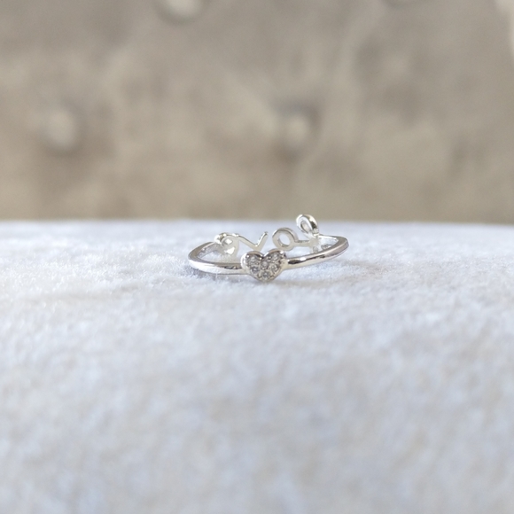 🔥LAST 1🔥NEW STERLING SILVER 2IN1 REVERSIBLE LOVE-HEART RING - Picture 7 of 9